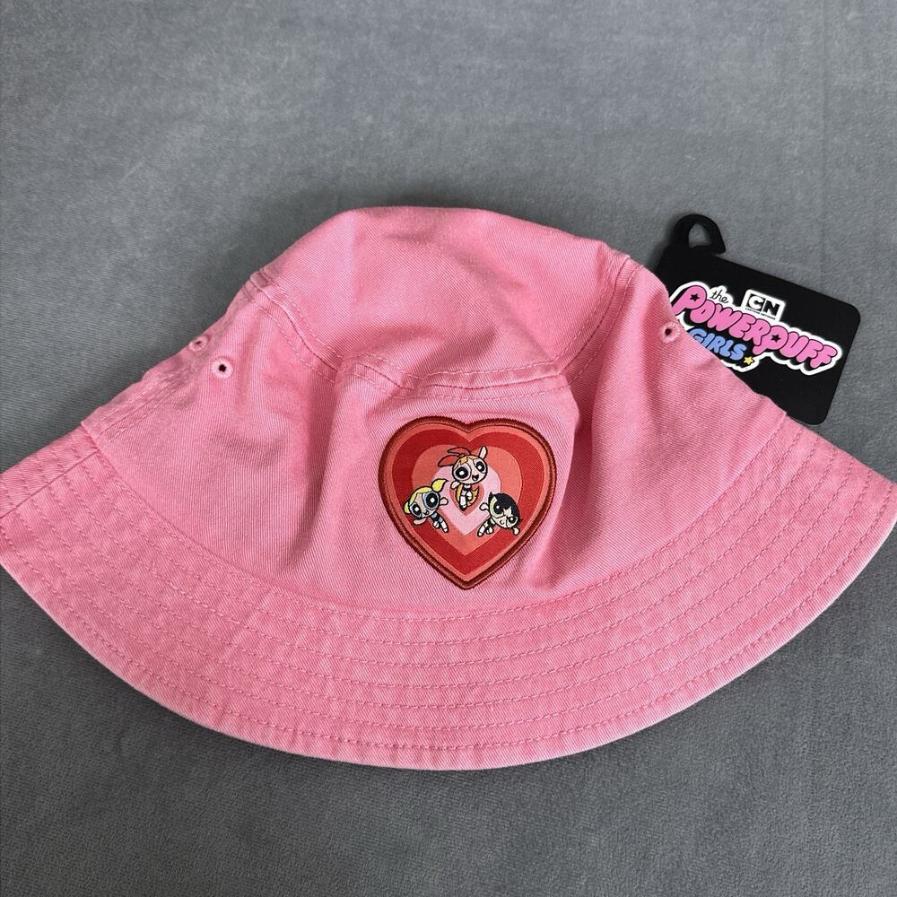 The Powerpuff Girls 100% Cotton Bucket Hat Cartoon Network Pink New One Size NWT